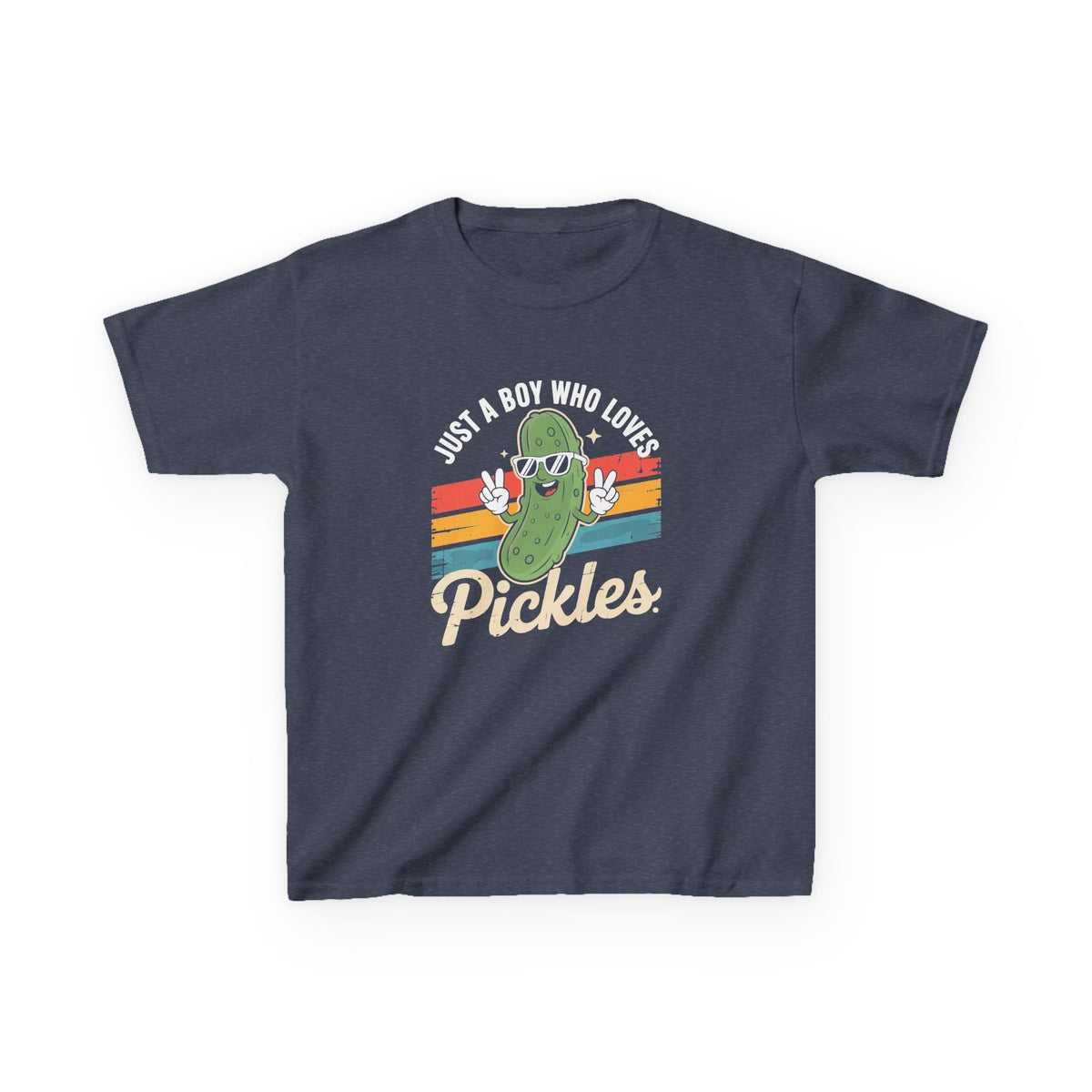 Kids Tee - "Just A Boy Who Loves Pickles" Retro Pickle Graphic
