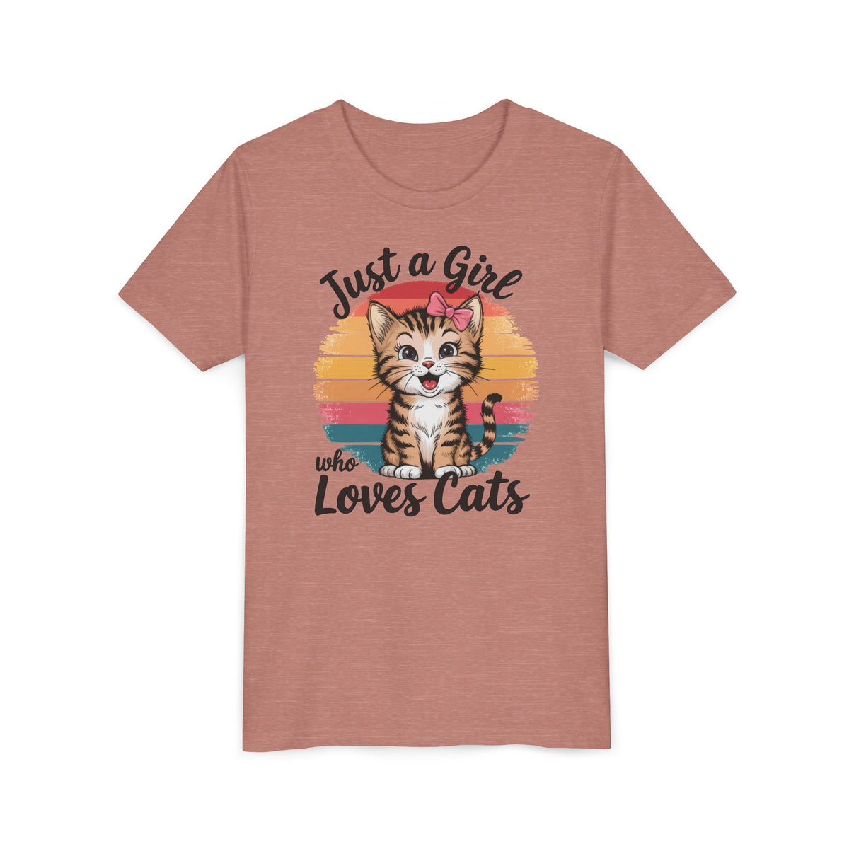 Kids Tee — "Just a Girl Who Loves Cats" Cute Kitten Graphic