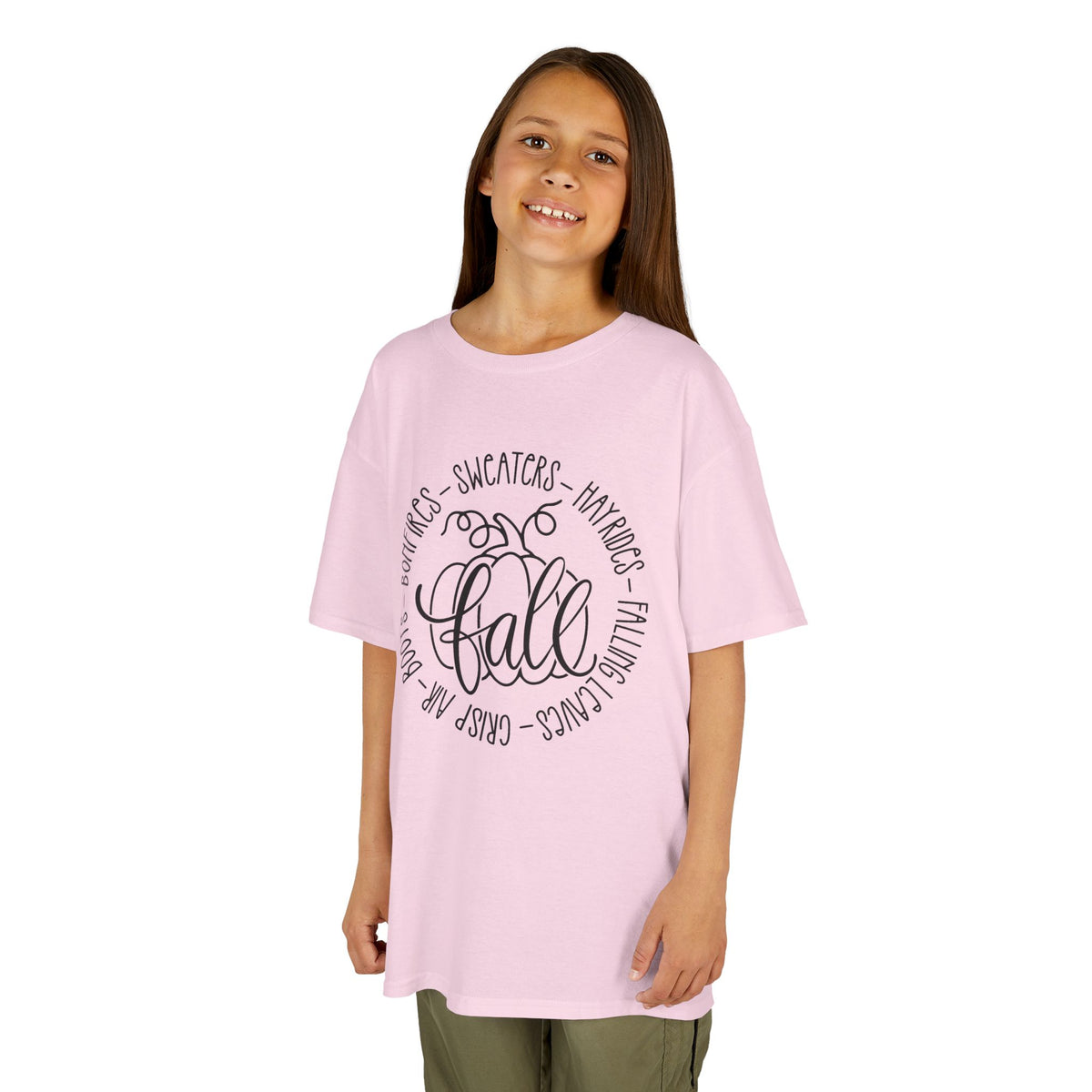 Kids 'Hello Fall' Tee — Playful Pumpkin & Autumn Words