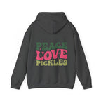 Peace Love Pickles Hoodie — Retro Groovy Graphic Hoodie