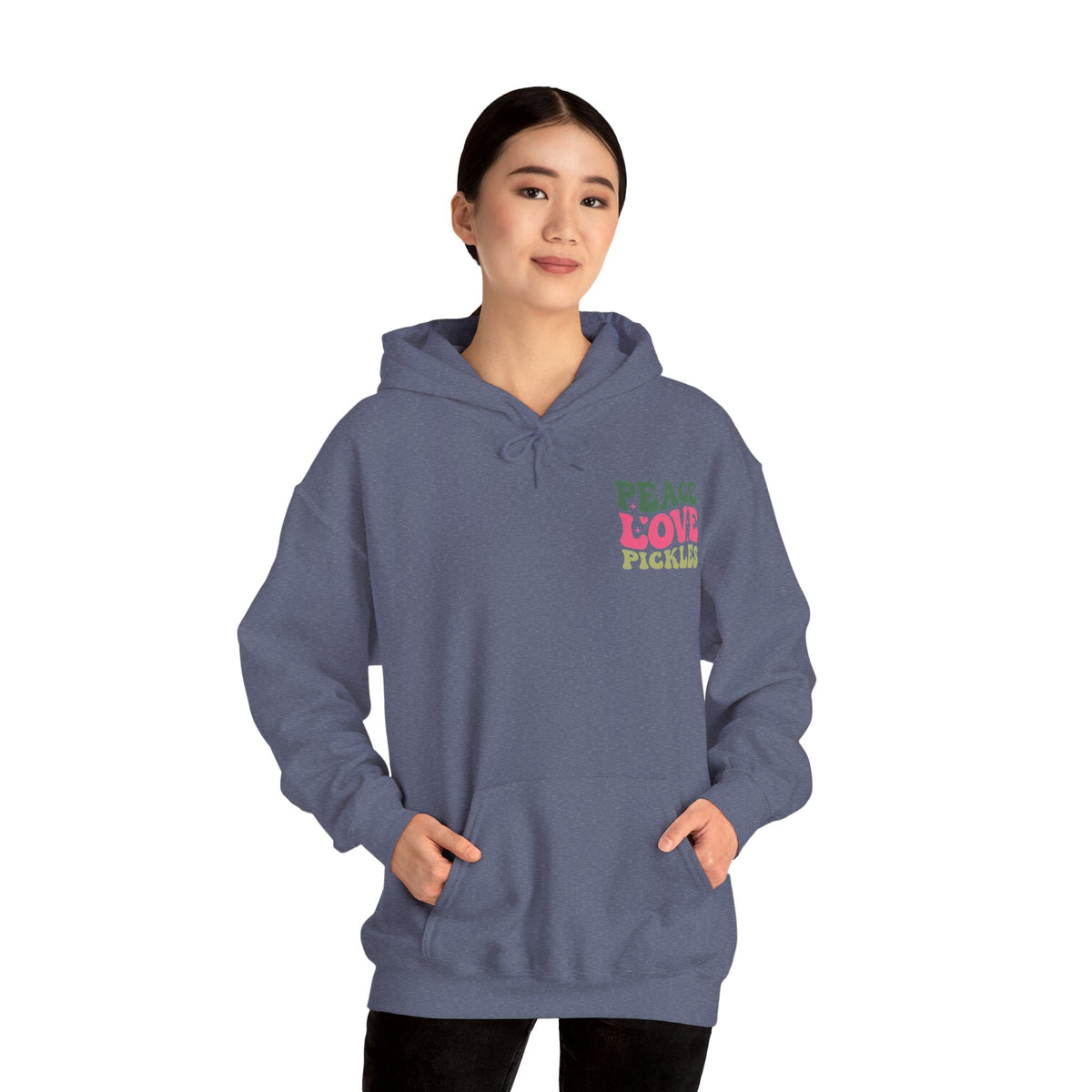 Peace Love Pickles Hoodie — Retro Groovy Graphic Hoodie