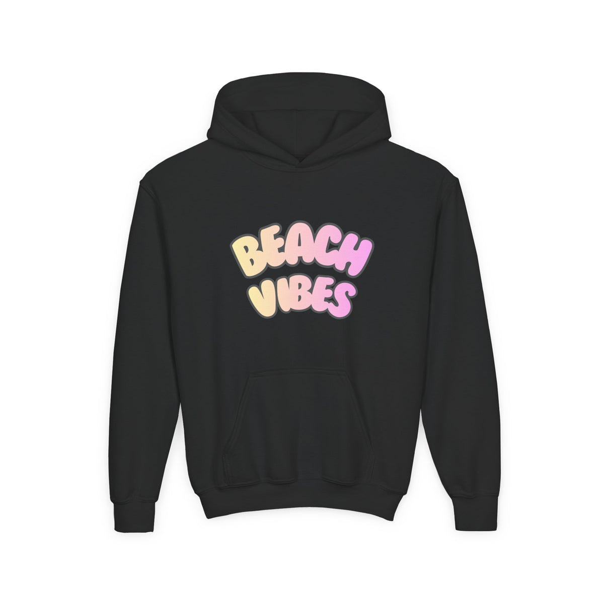 Youth Hoodie — "Beach Vibes" Pastel Retro Graphic
