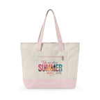 Canvas Tote Bag — "Take Me Where Summer Never Ends" Colorful Beach Tote