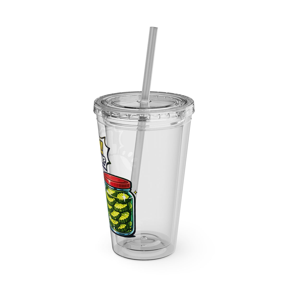 Funny Pickle Tumbler 16oz with Straw — “Bruh! Is That You?” Graphic Cup