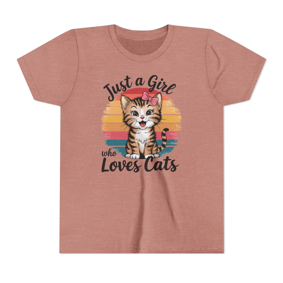 Kids Tee — "Just a Girl Who Loves Cats" Cute Kitten Graphic