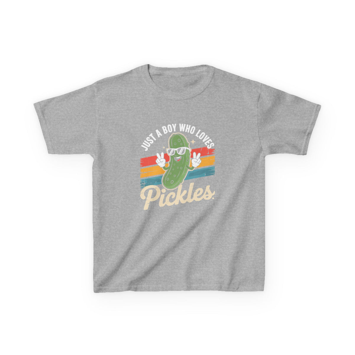 Kids Tee - "Just A Boy Who Loves Pickles" Retro Pickle Graphic