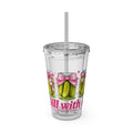 Dill With It 16oz Tumbler with Straw - Cute Pickle Gift