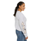 Ghost & Sunflower Crewneck Sweatshirt — Spooky Autumn Floral Pullover