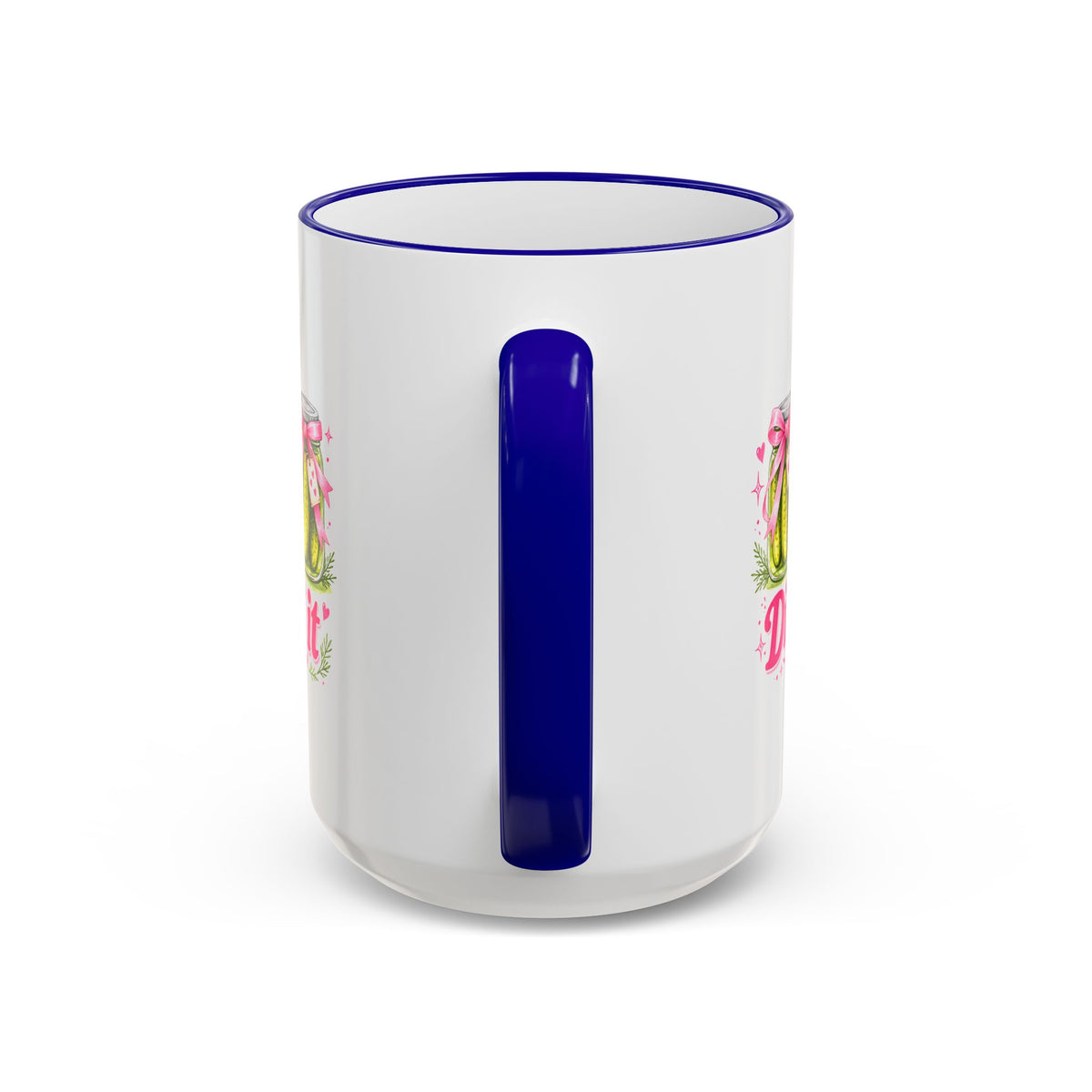 Dill With It Mug — Cute Pickle Jar Coffee Cup (Accent Rim & Handle)