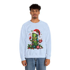 Christmas Pickle Sweatshirt – Cute Santa Hat Pickle with Candy Cane & Hot Cocoa
