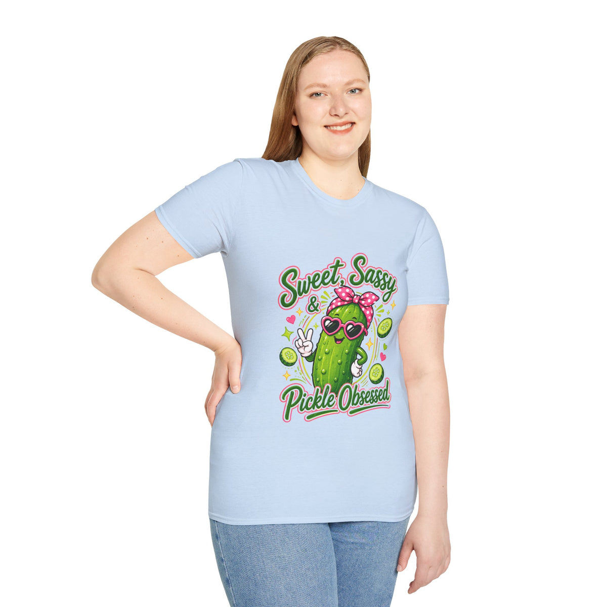 Sweet Sassy Pickle T-Shirt — "Sweet, Sassy & Pickle Obsessed" Cute Cactus/Pickle Graphic Tee