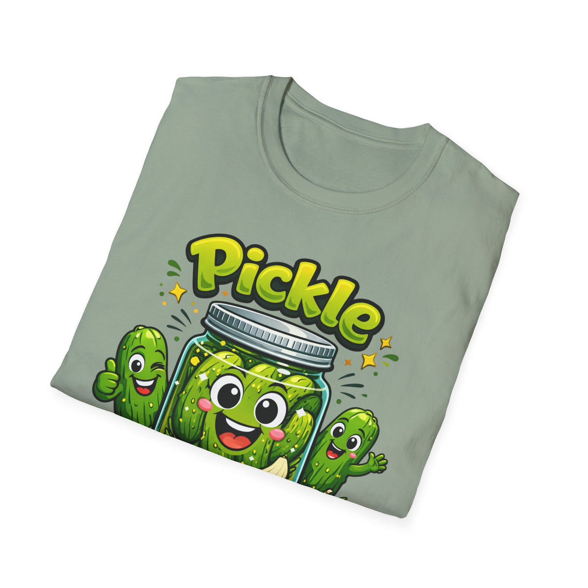 Pickle Time T-Shirt — Cute Cartoon Pickle Jar Graphic Tee