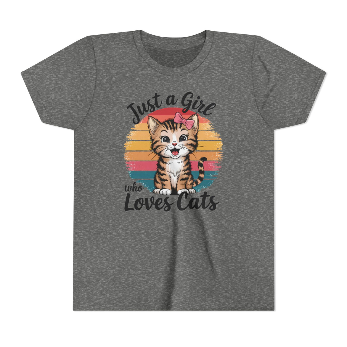 Kids Tee — "Just a Girl Who Loves Cats" Cute Kitten Graphic