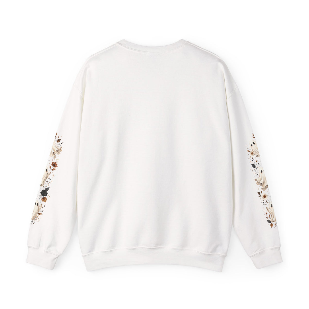 Ghost & Sunflower Crewneck Sweatshirt — Spooky Autumn Floral Pullover