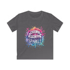 Kids Tee — "Never Let Anyone Dull Your Sparkle" Rainbow Splash