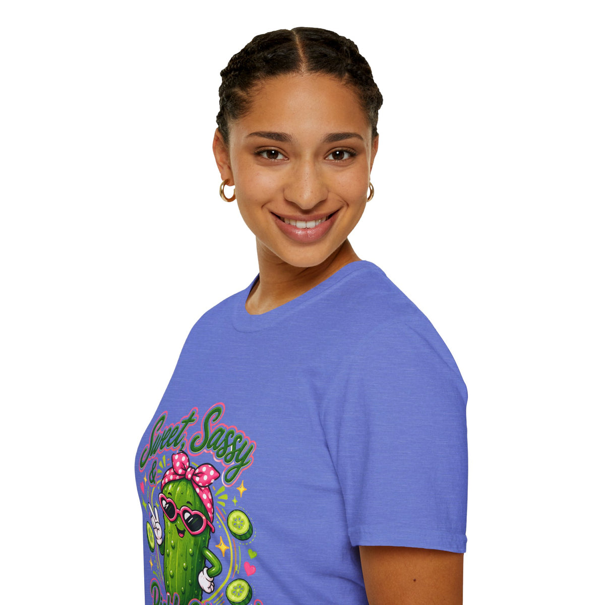 Sweet Sassy Pickle T-Shirt — "Sweet, Sassy & Pickle Obsessed" Cute Cactus/Pickle Graphic Tee
