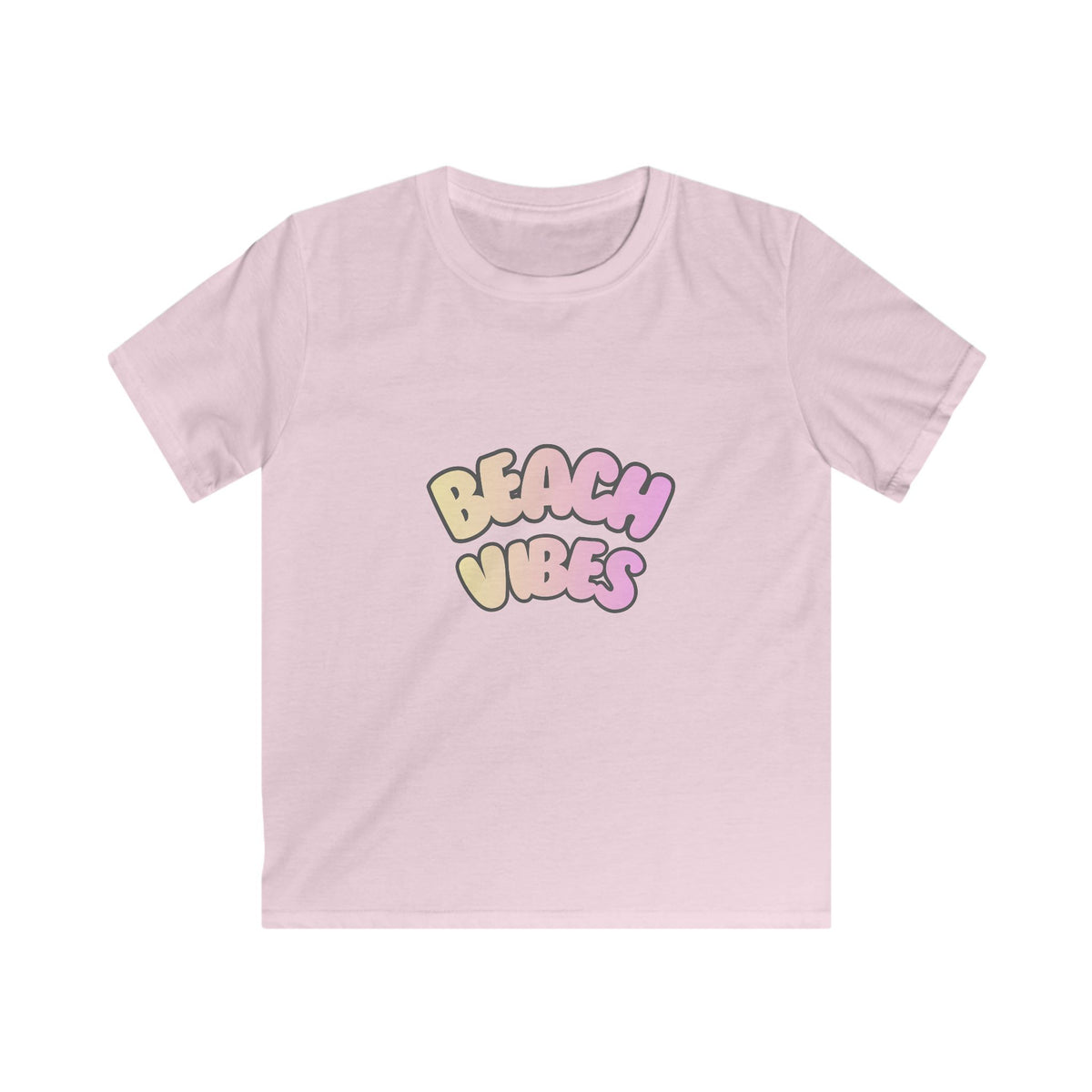 Kids Tee — 'Beach Vibes' Pastel Graphic Summer T‑Shirt for Girls & Boys