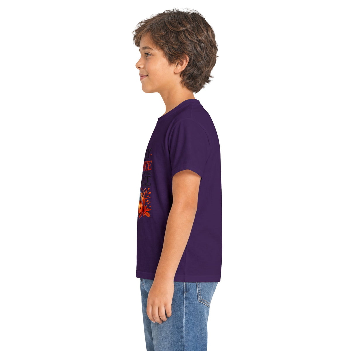 Kids Halloween Tee — "Spooky, Spice & Everything Nice" Ghost Pumpkin Shirt
