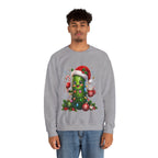 Christmas Pickle Sweatshirt – Cute Santa Hat Pickle with Candy Cane & Hot Cocoa