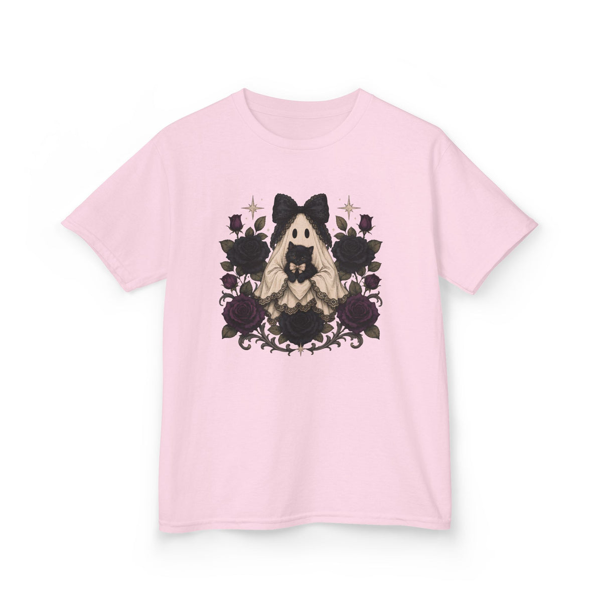 Kids Tee — Gothic Floral Ghost Girl Halloween Shirt