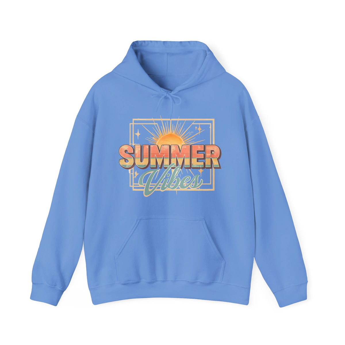 Summer Vibes Hoodie — Retro Sunset Graphic Pullover