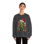 Christmas Pickle Sweatshirt – Cute Santa Hat Pickle with Candy Cane & Hot Cocoa
