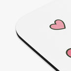 Cute Pickle Couple Mouse Pad — Kawaii Pickles with Hearts & Flowers