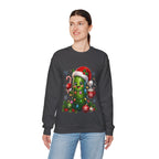 Christmas Pickle Sweatshirt – Cute Santa Hat Pickle with Candy Cane & Hot Cocoa
