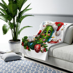 Cute Christmas Pickle Sherpa Blanket — Festive Holiday Cozy Throw