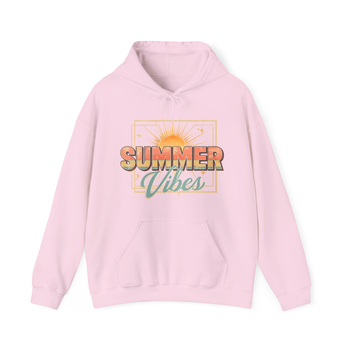 Summer Vibes Hoodie — Retro Sunset Graphic Pullover