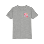 Kids Tee — Pink Seashell & Starfish Bow Graphic Shirt - Front and Back