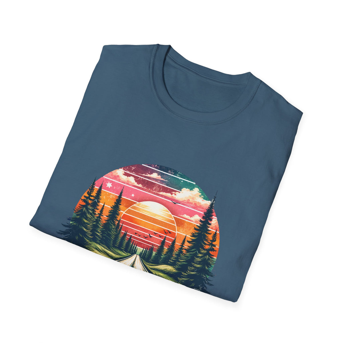 Country Roads Sunset T-Shirt — 'Country Roads Take Me Home' Retro Nature Tee