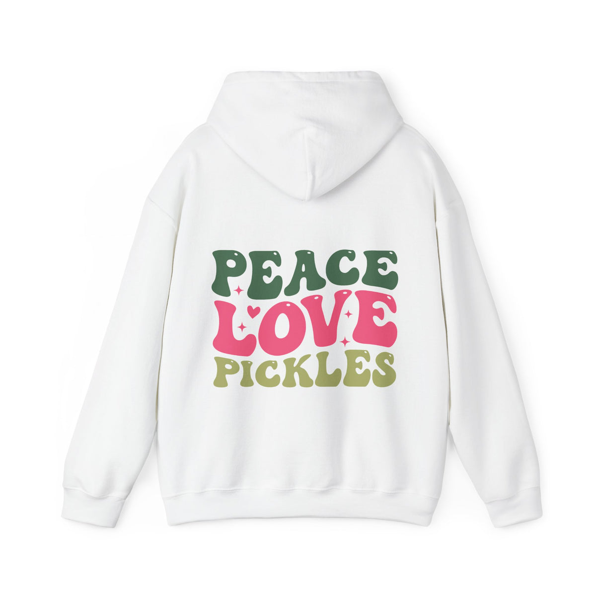 Peace Love Pickles Hoodie — Retro Groovy Graphic Hoodie