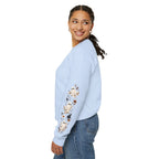Ghost & Sunflower Crewneck Sweatshirt — Spooky Autumn Floral Pullover