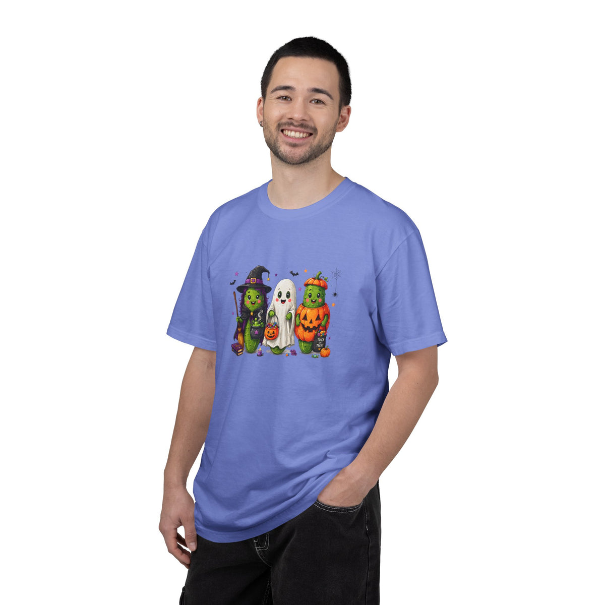 Halloween Trio T-Shirt — Cute Witch, Ghost & Pumpkin Costume Tee