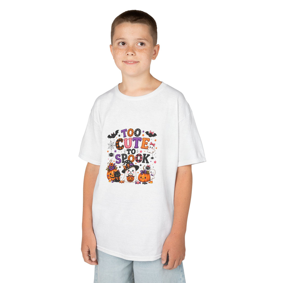 Kids Halloween T‑Shirt — "Too Cute to Spook" Trick‑or‑Treat Tee