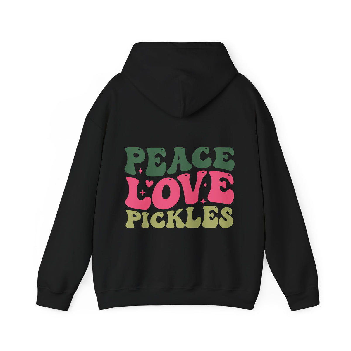 Peace Love Pickles Hoodie — Retro Groovy Graphic Hoodie