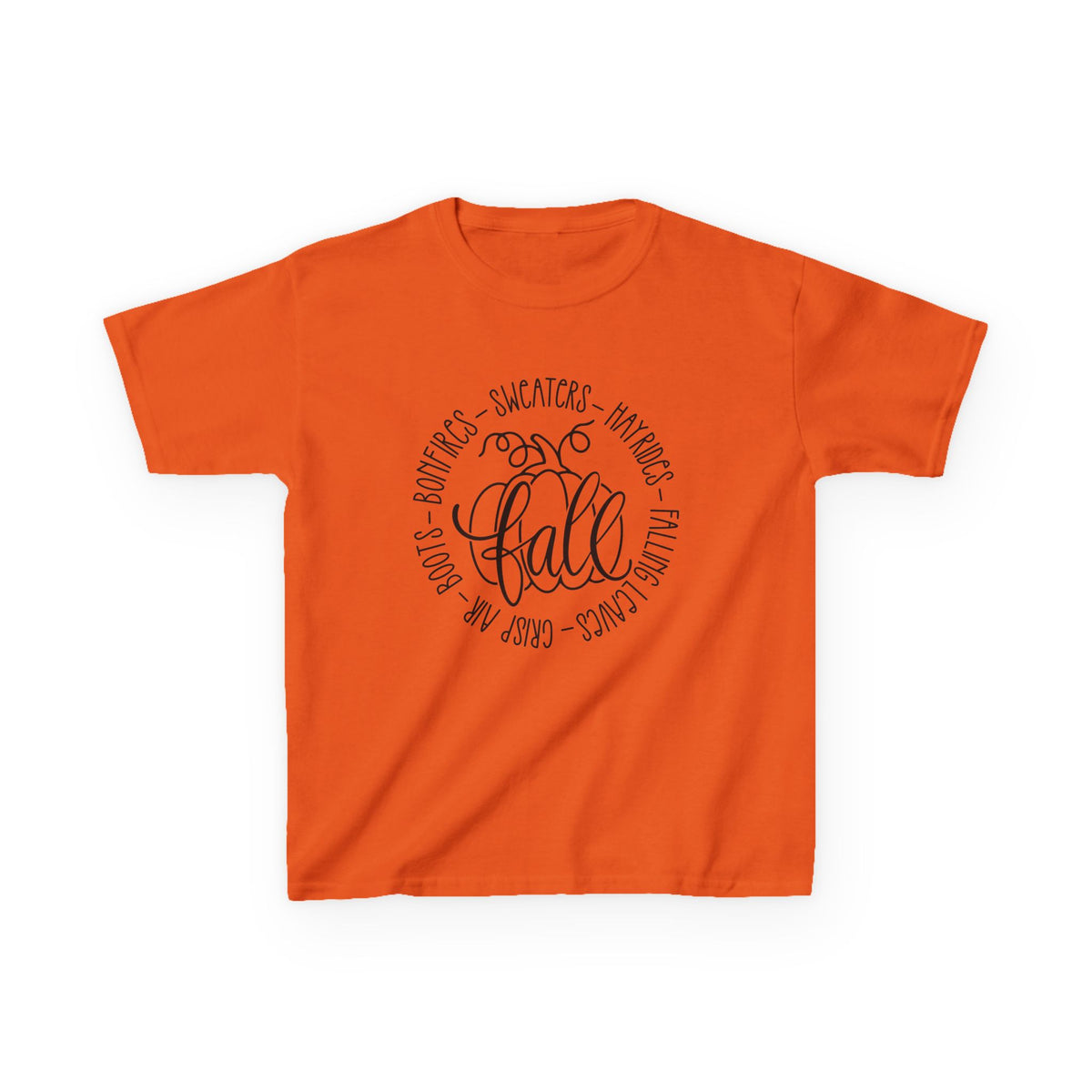 Kids 'Hello Fall' Tee — Playful Pumpkin & Autumn Words