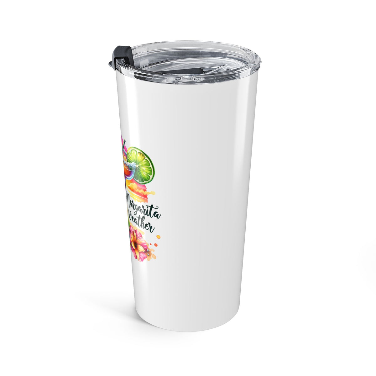 20oz Tropical Margarita Stainless Steel Tumbler — "Margarita Weather" Insulated Travel Cup