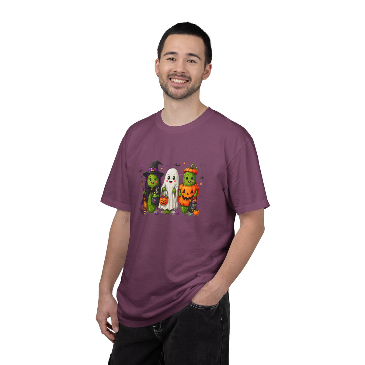 Halloween Trio T-Shirt — Cute Witch, Ghost & Pumpkin Costume Tee