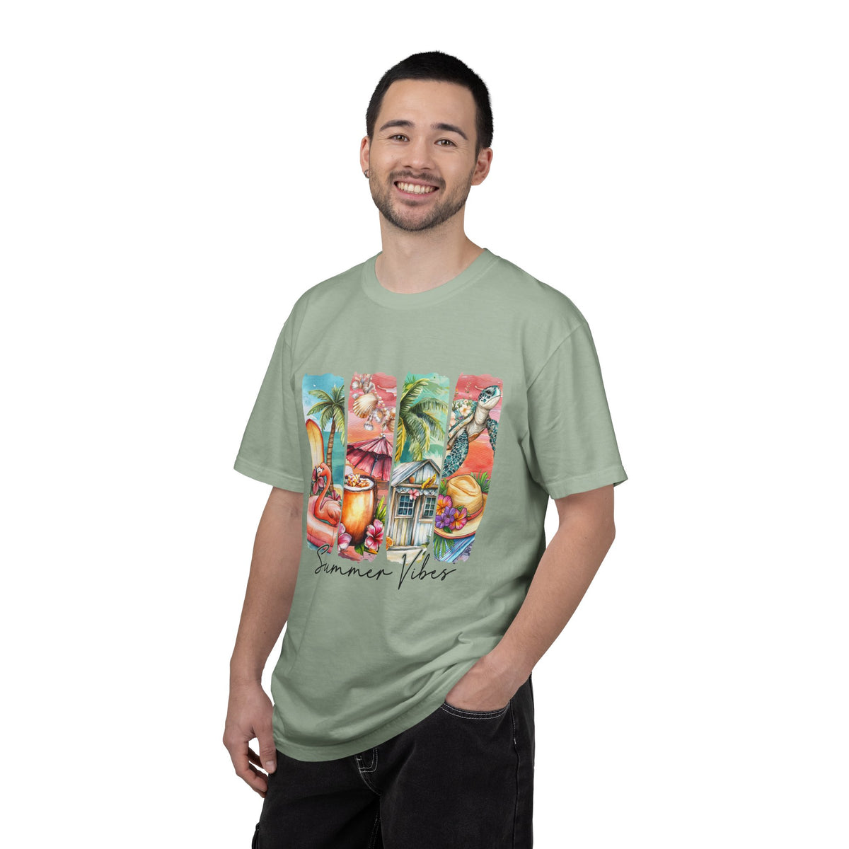 Summer Vibes T-Shirt — Tropical Beach Graphic Tee