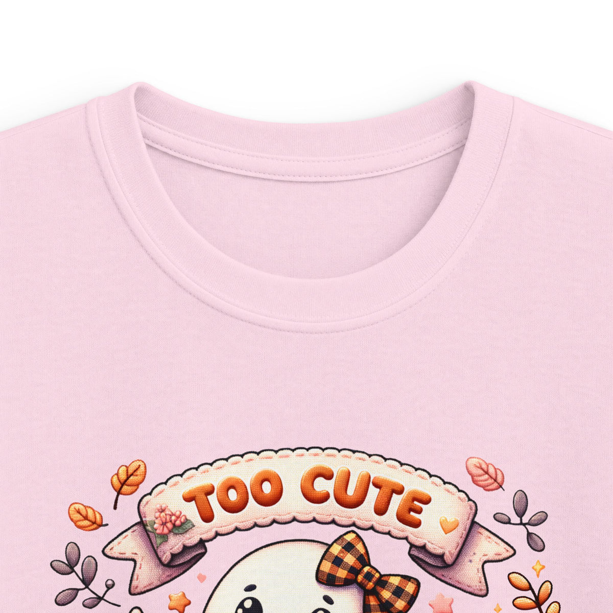 Kids Tee — "Too Cute to Spook" Halloween Ghost Shirt