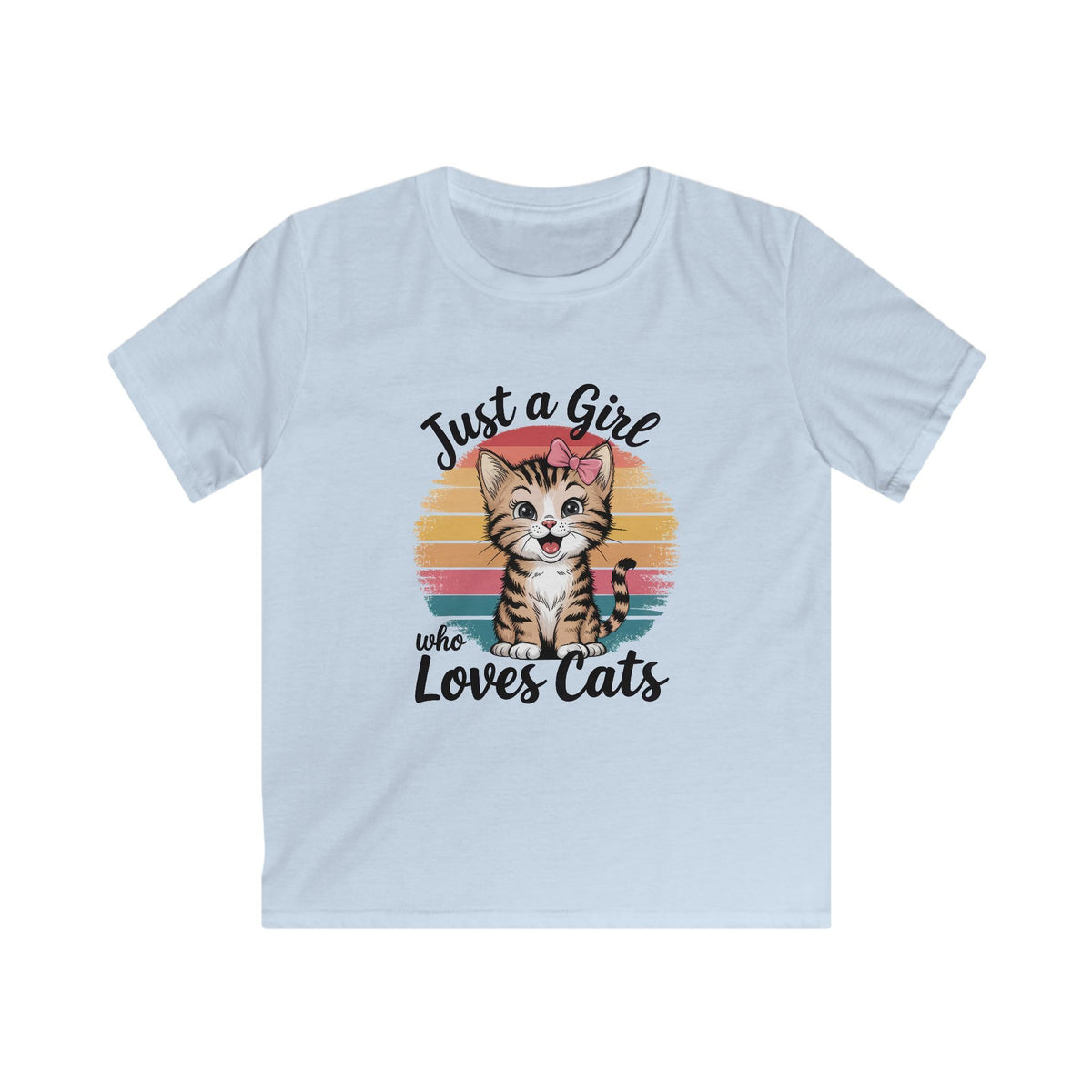 Kids Tee — "Just a Girl Who Loves Cats"