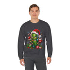 Christmas Pickle Sweatshirt – Cute Santa Hat Pickle with Candy Cane & Hot Cocoa