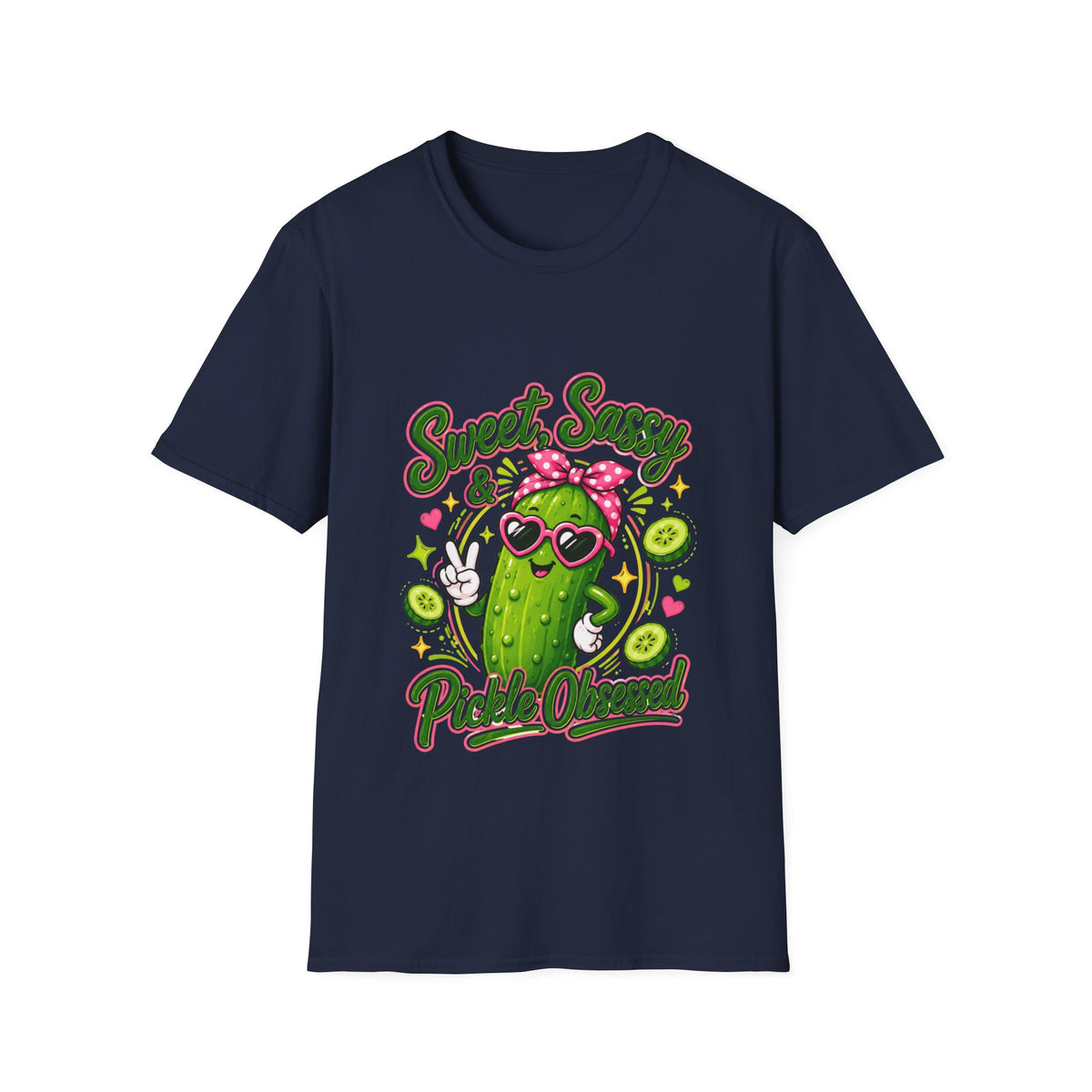 Sweet Sassy Pickle T-Shirt — "Sweet, Sassy & Pickle Obsessed" Cute Cactus/Pickle Graphic Tee