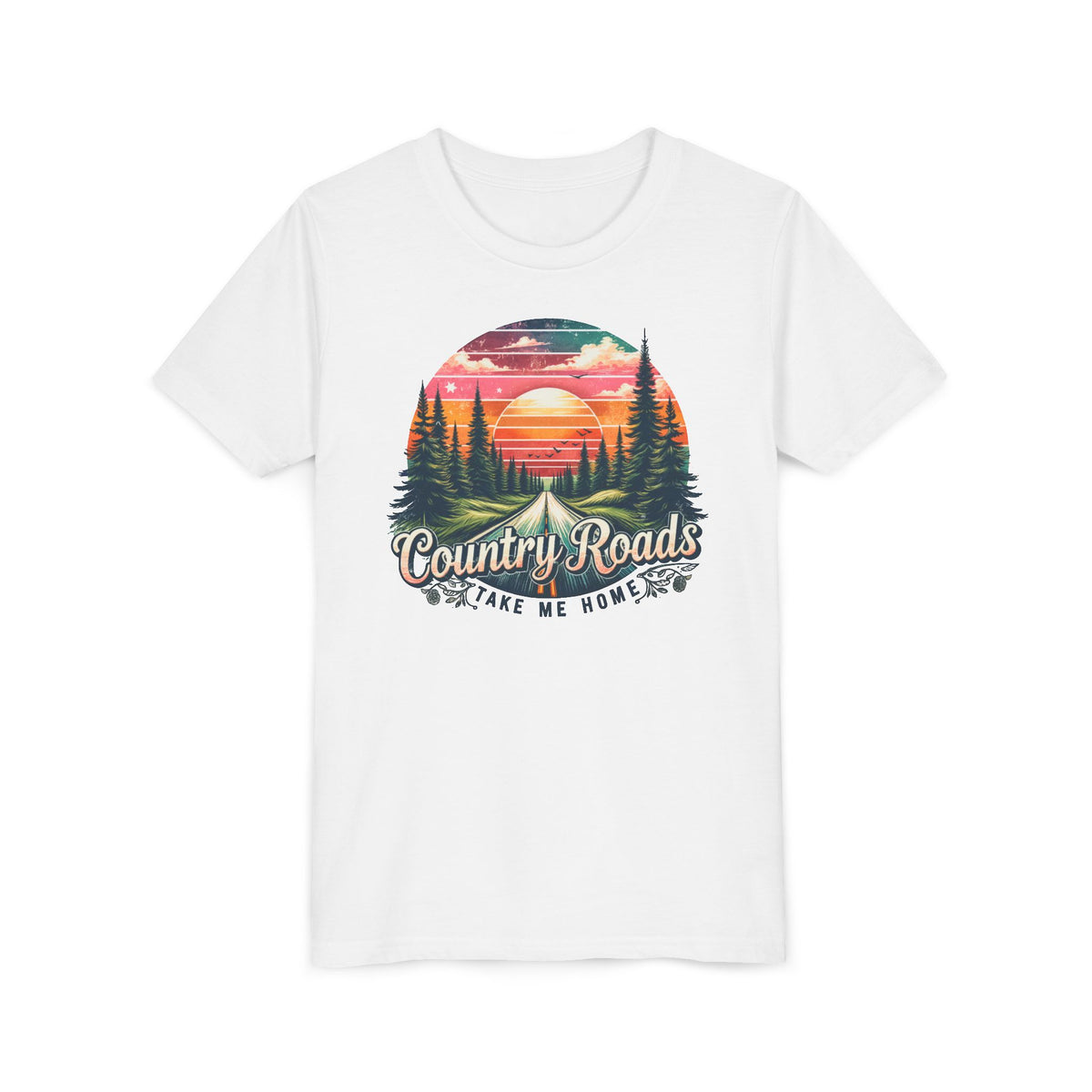 Kids Tee — 'Take Me Home' Retro Sunset Forest Tee