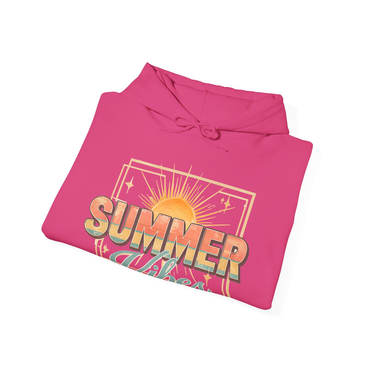 Summer Vibes Hoodie — Retro Sunset Graphic Pullover
