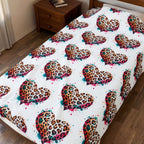 Leopard Heart Velveteen Plush Blanket