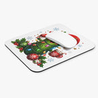 Christmas Cactus Mouse Pad — Cute Santa Hat Holiday Desk Mat with Lights & Hot Cocoa