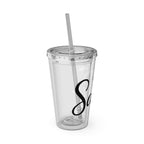 Salty Palm 16oz Tumbler with Straw — Clear Beach Insulated Cup